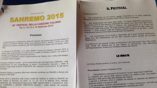 Festival di Sanremo 2015: il regolamento